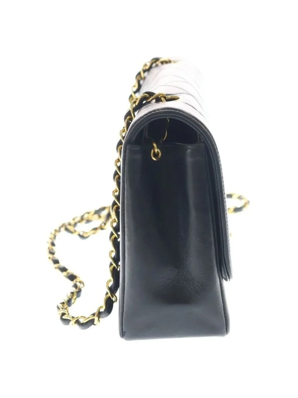 Chanel Diana 25 Chain Shoulder Bag Black Lambskin Gold